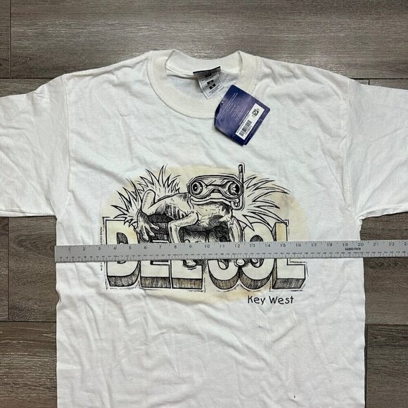 Vintage 90s Del Sol Key West Snorking Gecko Frog Destination Graphic Shirt M - Picture 7 of 8